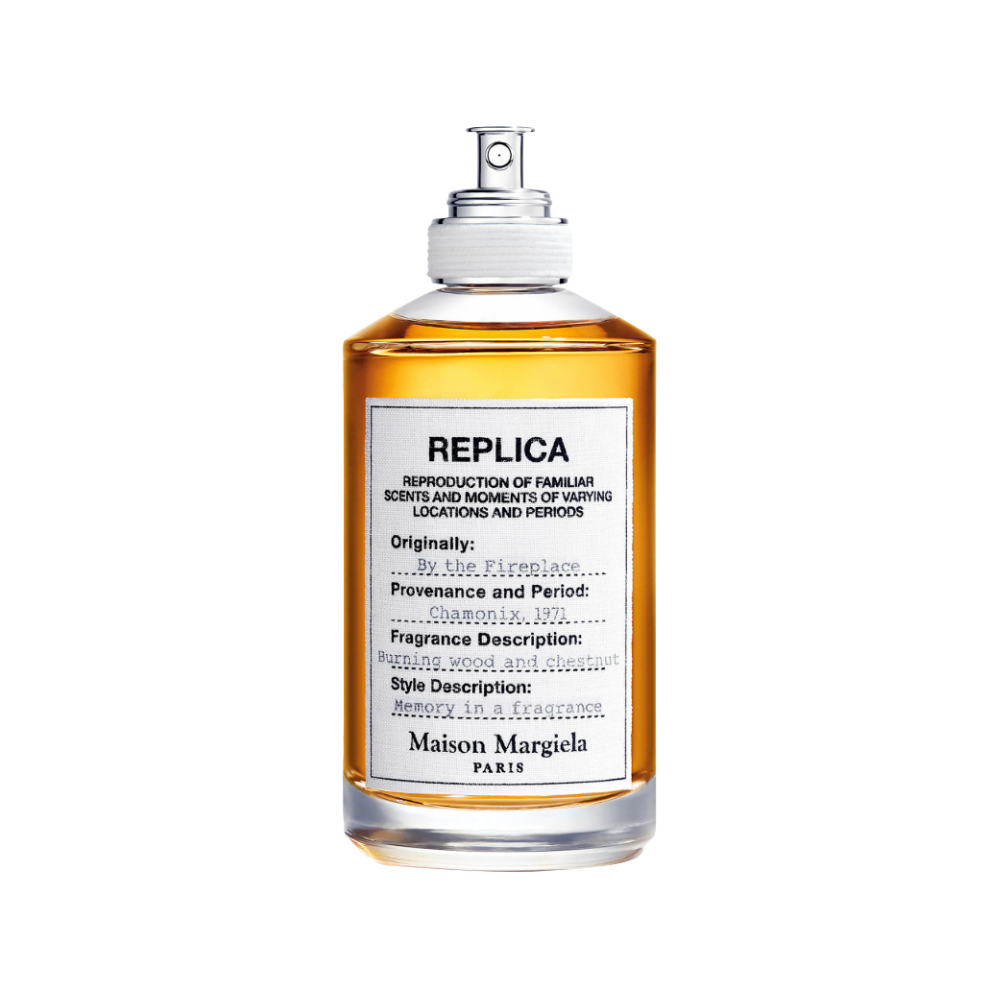 Replica By The Fireplace Sample full bottle image on white background – Sample this fragrance at Scent Suave