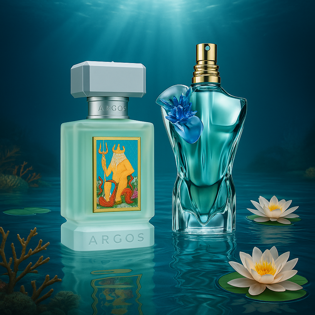 Display of new 2025 fragrance bottle releases and trending colognes
