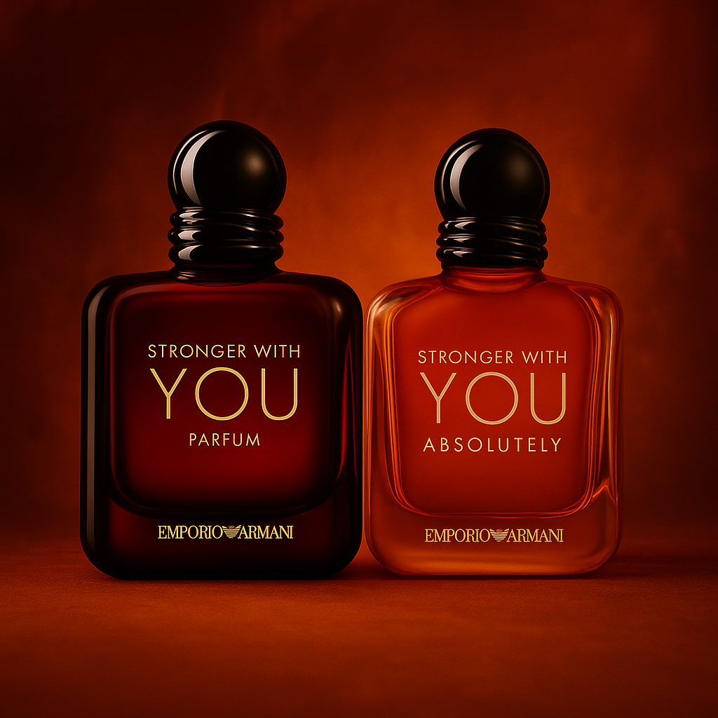 Armani Stronger With You bottles including Intensely and Absolutely