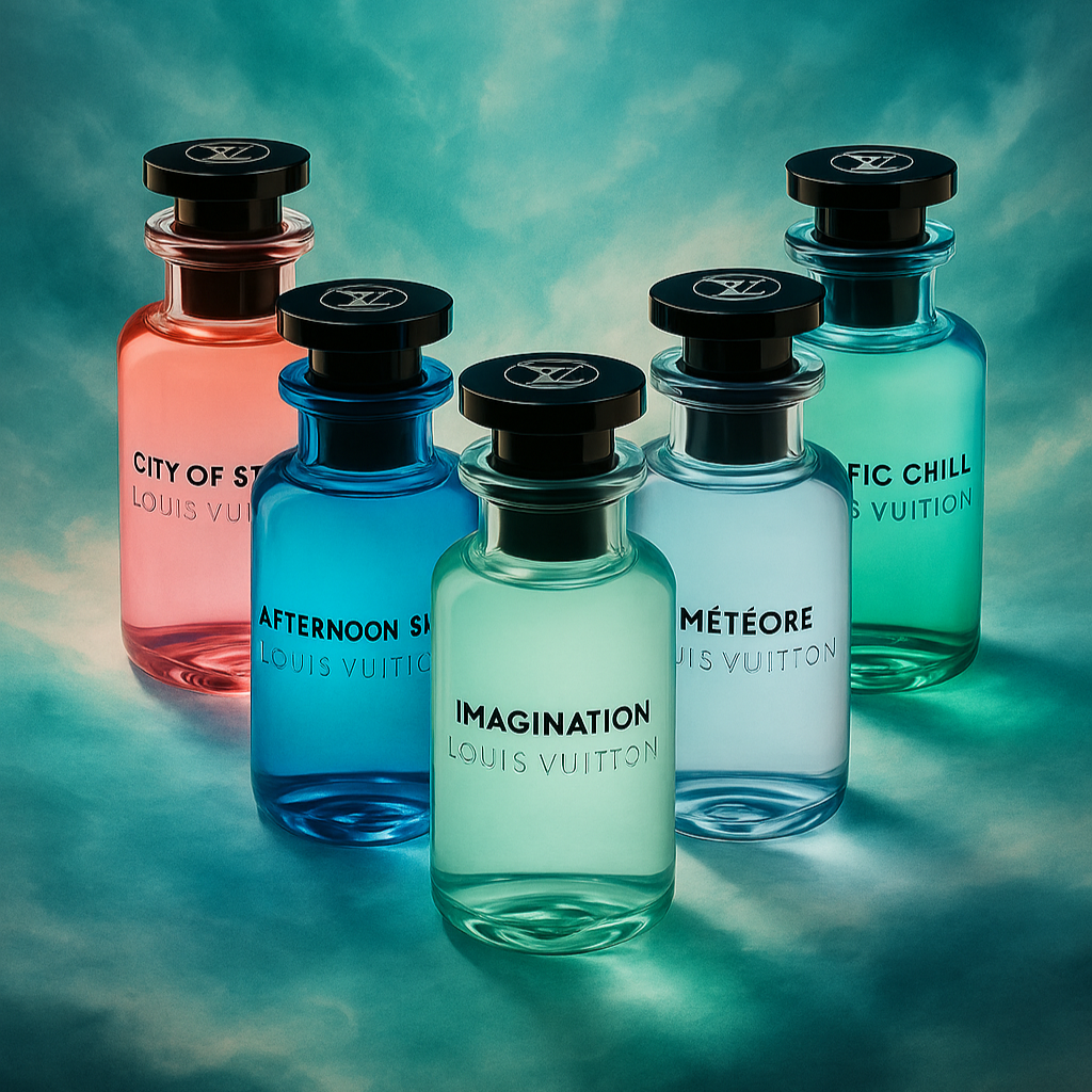 A variety of cologne bottles shown together for men’s scent discovery