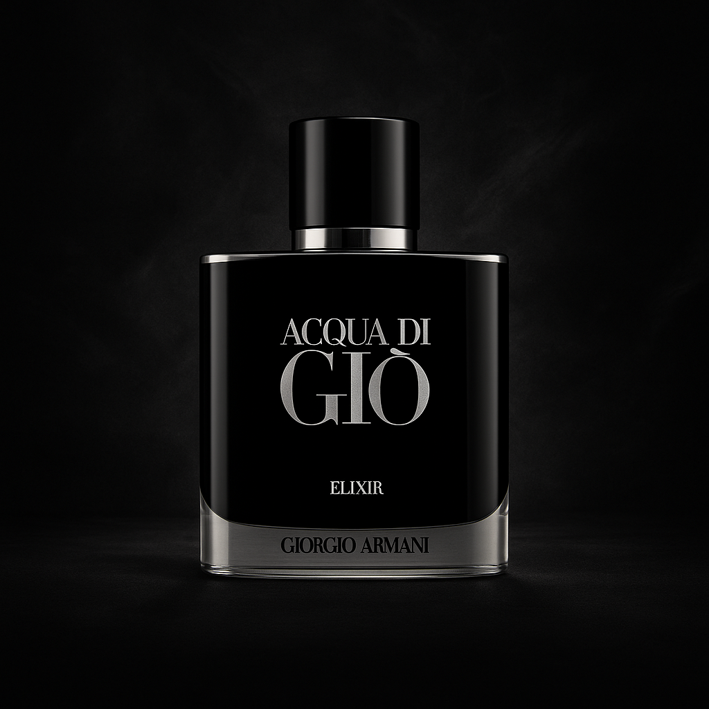 Acqua Di Gio Elixir Sample fragrance bottle display – Try a decant from Scent Suave
