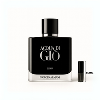 Acqua Di Gio Elixir Sample full bottle image on white background – Sample this fragrance at Scent Suave
