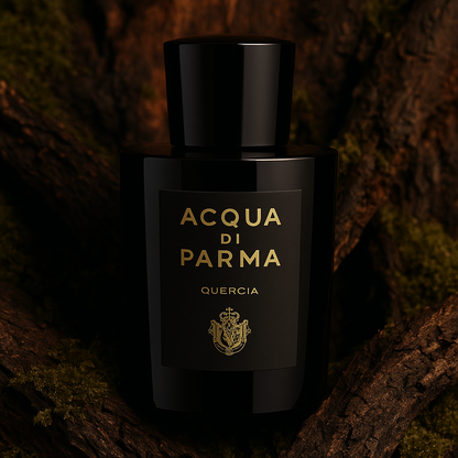 Acqua Di Parma Quercia Sample fragrance bottle display – Try a decant from Scent Suave