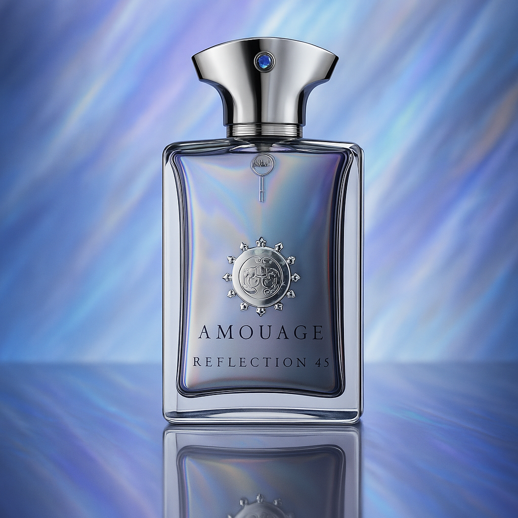 Amouage Reflection Man 45 Sample fragrance bottle display – Try a decant from Scent Suave