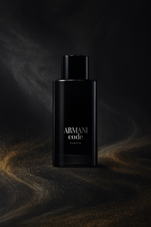 Armani Code Parfum Sample fragrance bottle display – Try a decant from Scent Suave