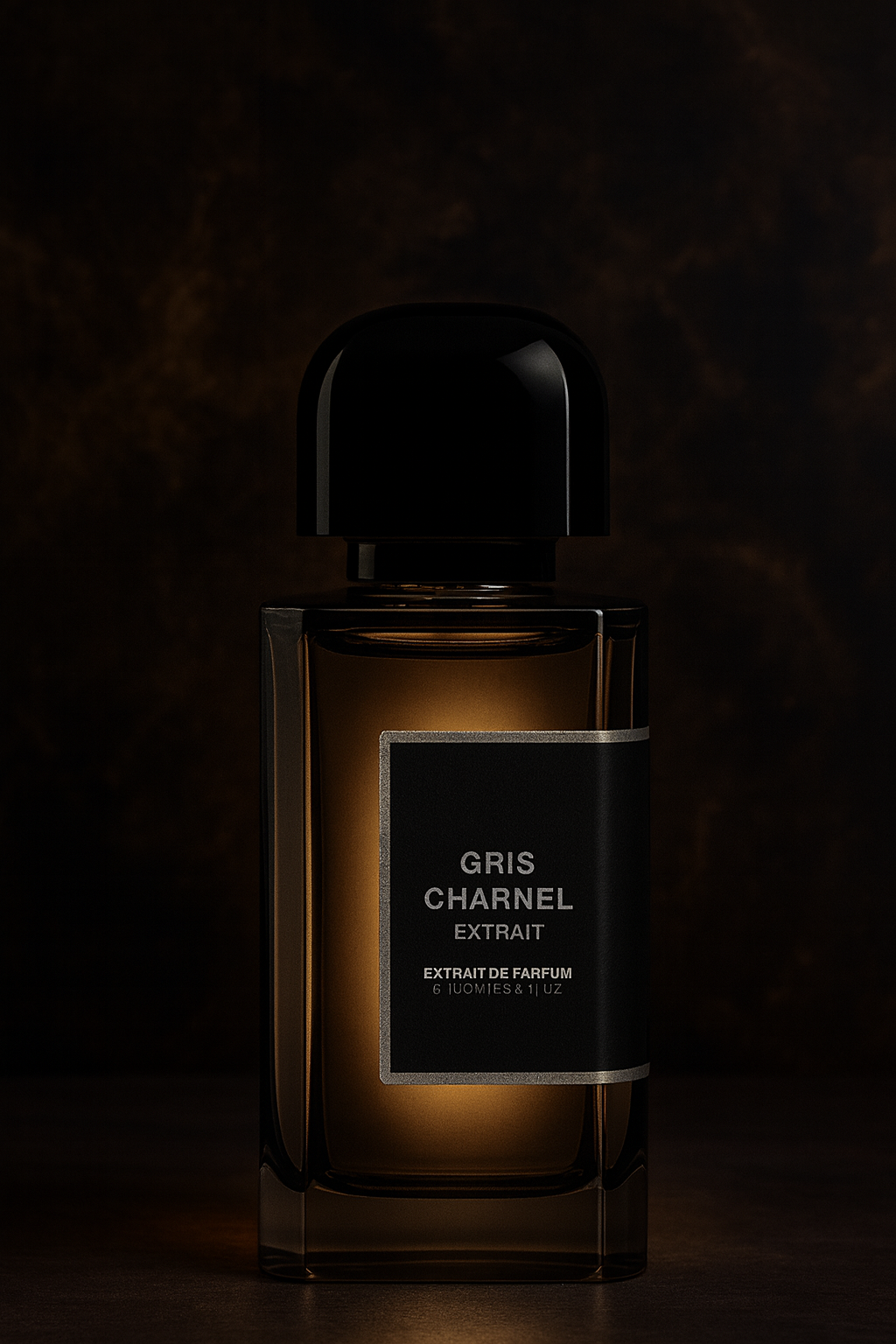 BDK Gris Charnel Extrait de Parfum bottle on a dark smoky background