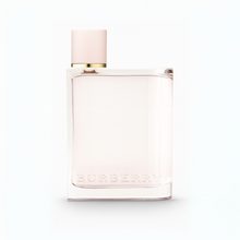 Burberry Her Eau de Parfum pink fragrance bottle with minimalist design on a plain white background