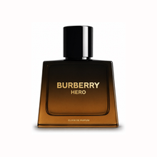Burberry Hero Elixir de Parfum bottle front view men fragrance woody amber cologne white background