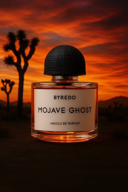 Byredo Mojave Ghost Absolu Sample fragrance bottle display – Try a decant from Scent Suave