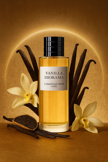 Christian Dior Vanilla Diorama Sample fragrance bottle display – Try a decant from Scent Suave