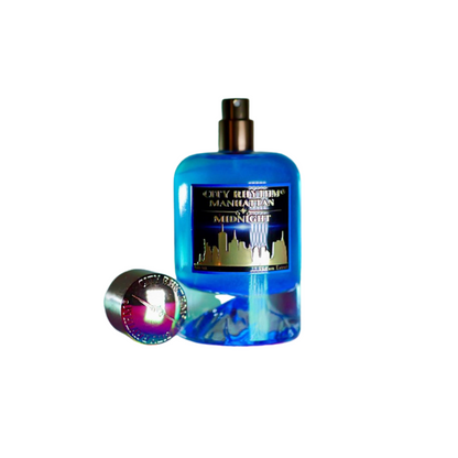 City Rhythm Manhattan Midnight Sample full bottle image on white background – Sample this fragrance at Scent Suave