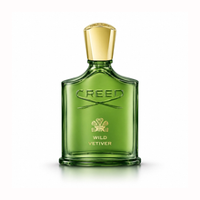 Creed Wild Vetiver bottle front view luxury niche fragrance men green glass cologne white background