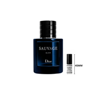 Dior Sauvage Elixir Sample full bottle image on white background – Sample this fragrance at Scent Suave