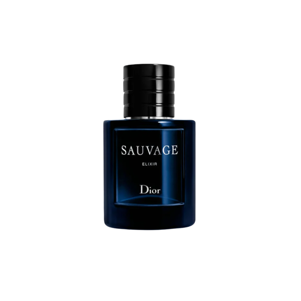 Dior Sauvage Elixir Sample full bottle image on white background – Sample this fragrance at Scent Suave