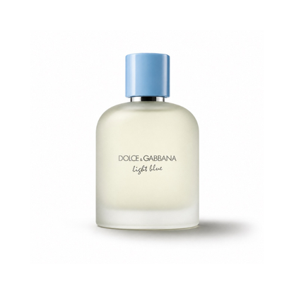 Dolce & Gabbana Light Blue Pour Homme Eau de Toilette men's cologne bottle on white background
