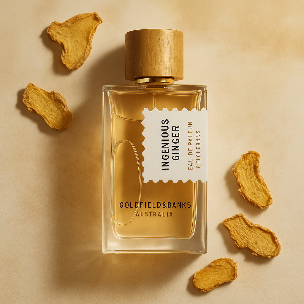 Goldfield and Banks Ingenious Ginger Sample fragrance bottle display – Try a decant from Scent Sauve