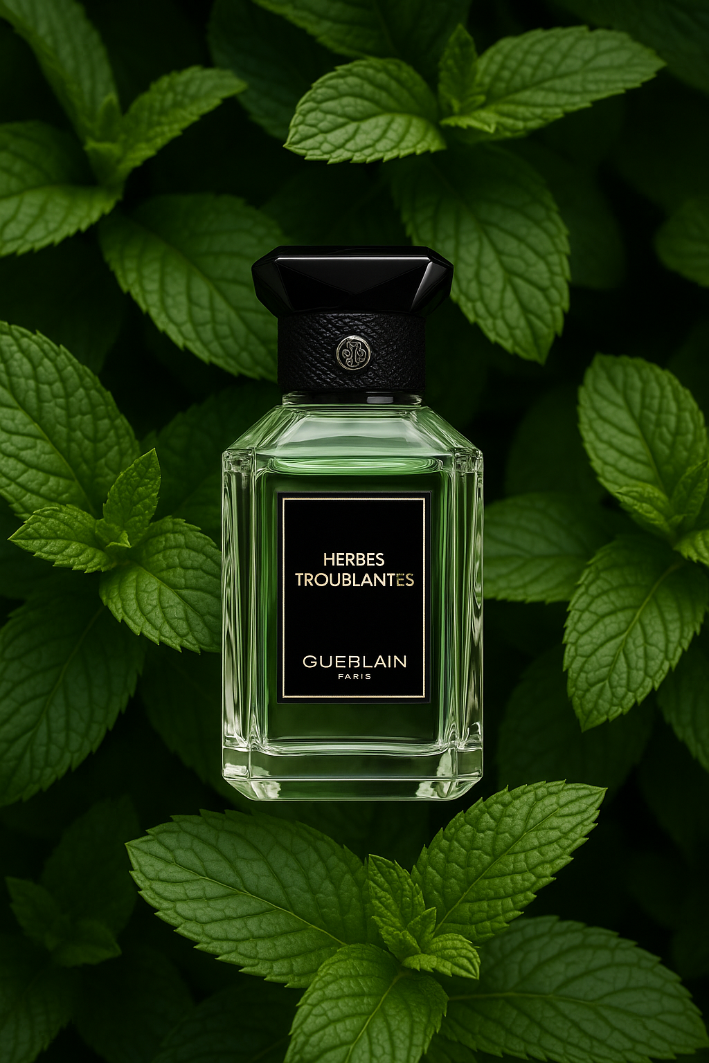 Guerlain Herbes Troublantes Sample fragrance bottle display – Try a decant from Scent Suave