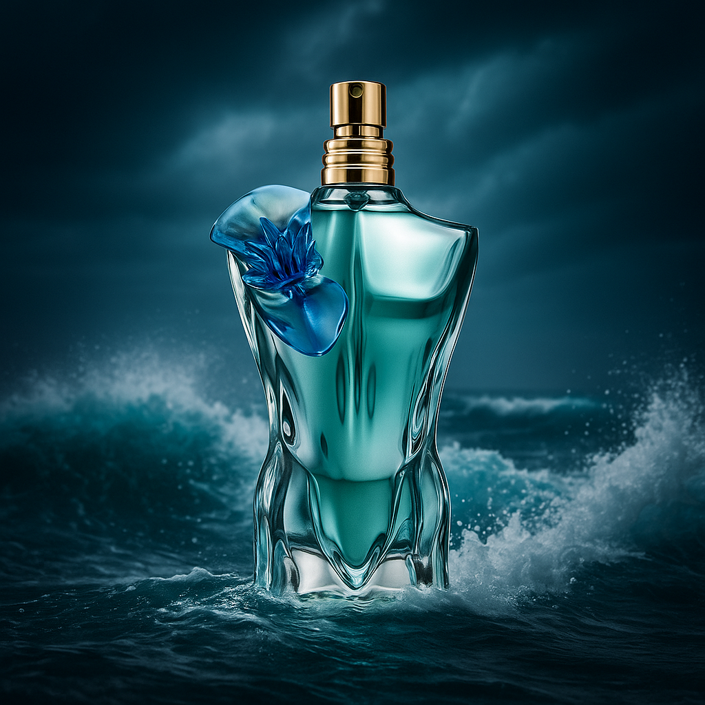 Jean Paul Gaultier Le Beau Flower Edition Sample fragrance bottle display – Try a decant from Scent Suave
