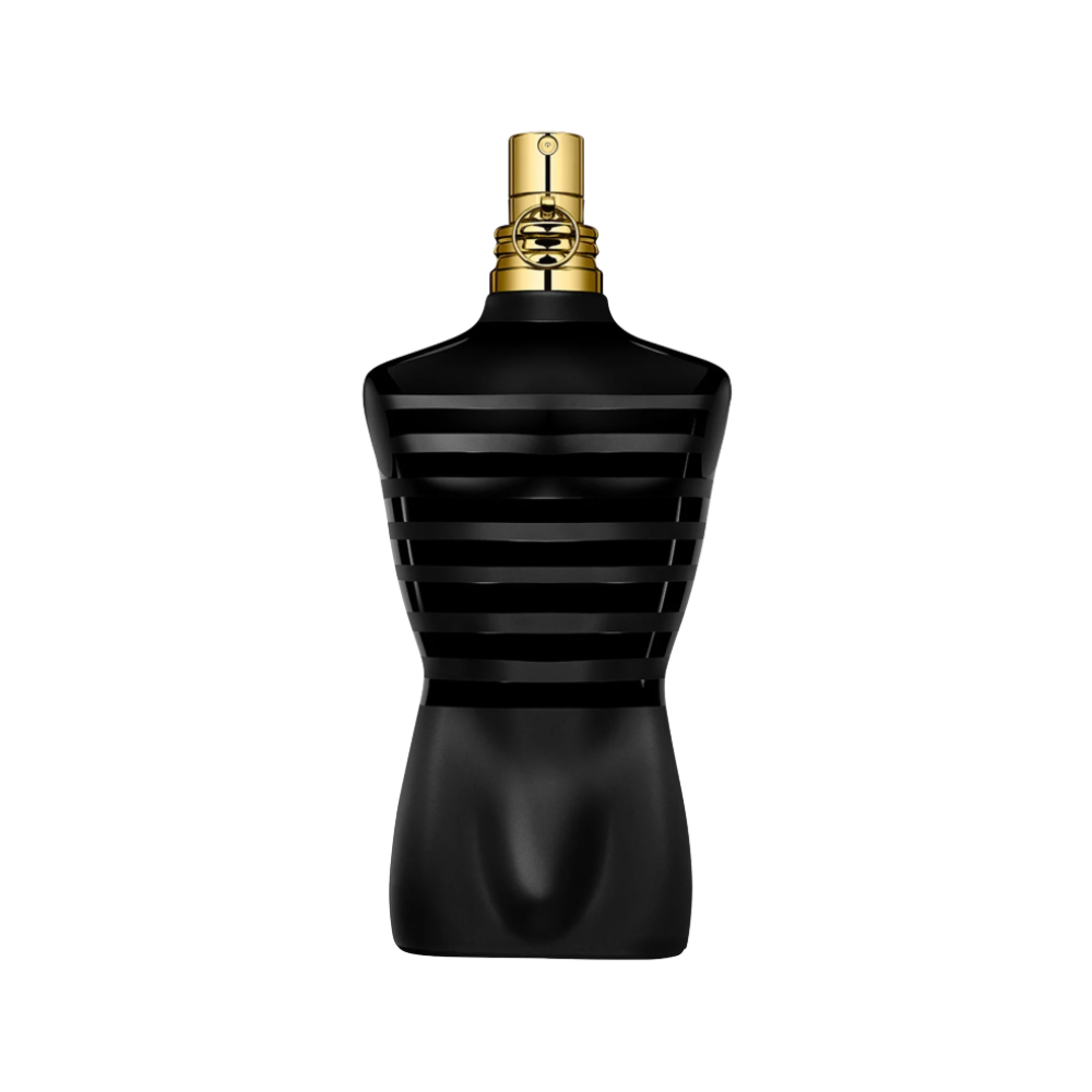 Jean Paul Gaultier Le Male Le Parfum Sample full bottle image on white background – Sample this fragrance at Scent Suave