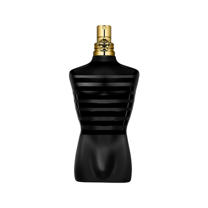 Jean Paul Gaultier Le Male Le Parfum Sample full bottle image on white background – Sample this fragrance at Scent Suave