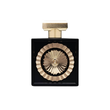 Lattafa Nebras Eau de Parfum bottle featuring gold ornamental design and matte black glass, isolated on white background.