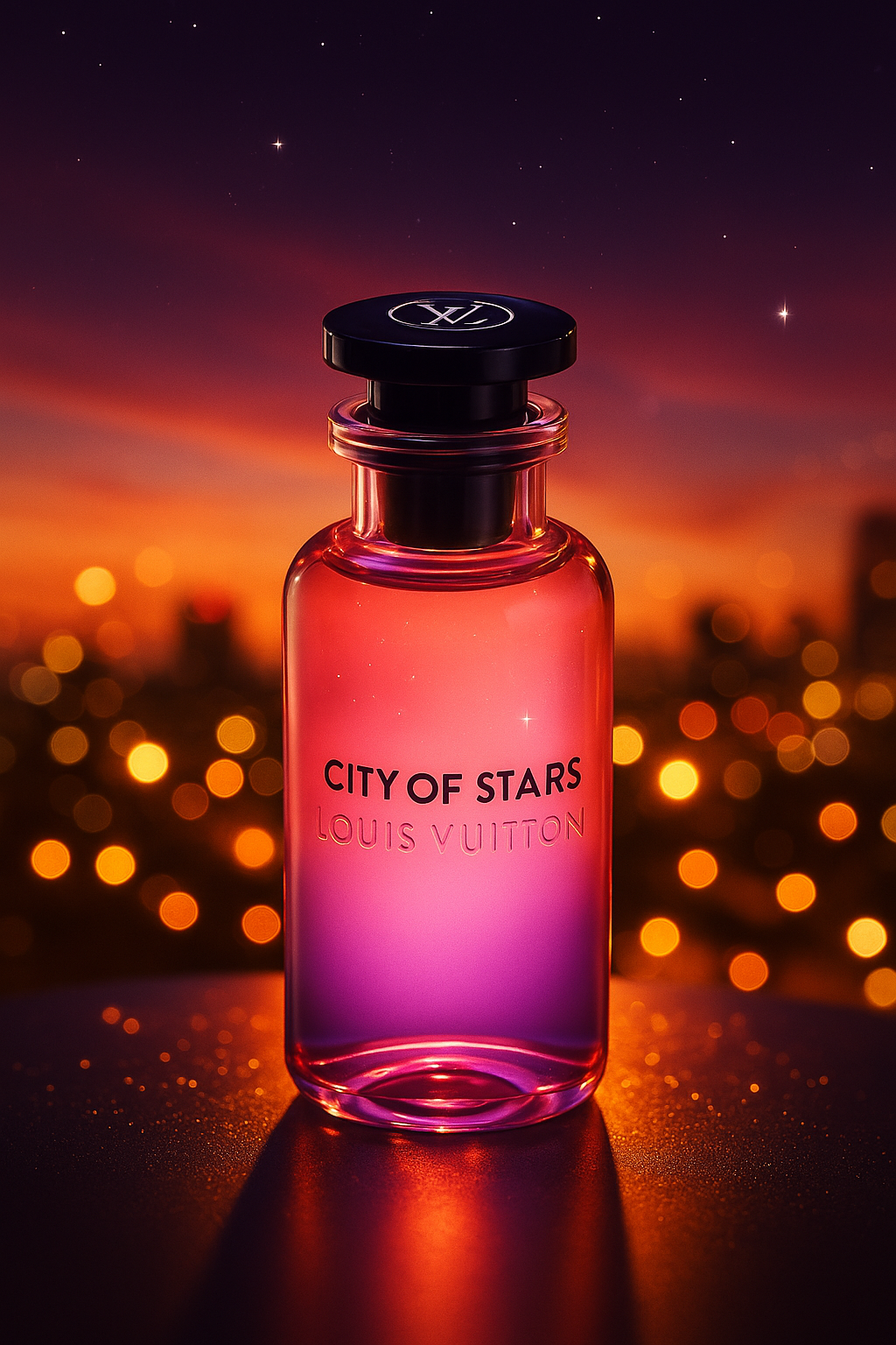 Louis Vuitton City of Stars Sample fragrance bottle display – Try a decant from Scent Suave