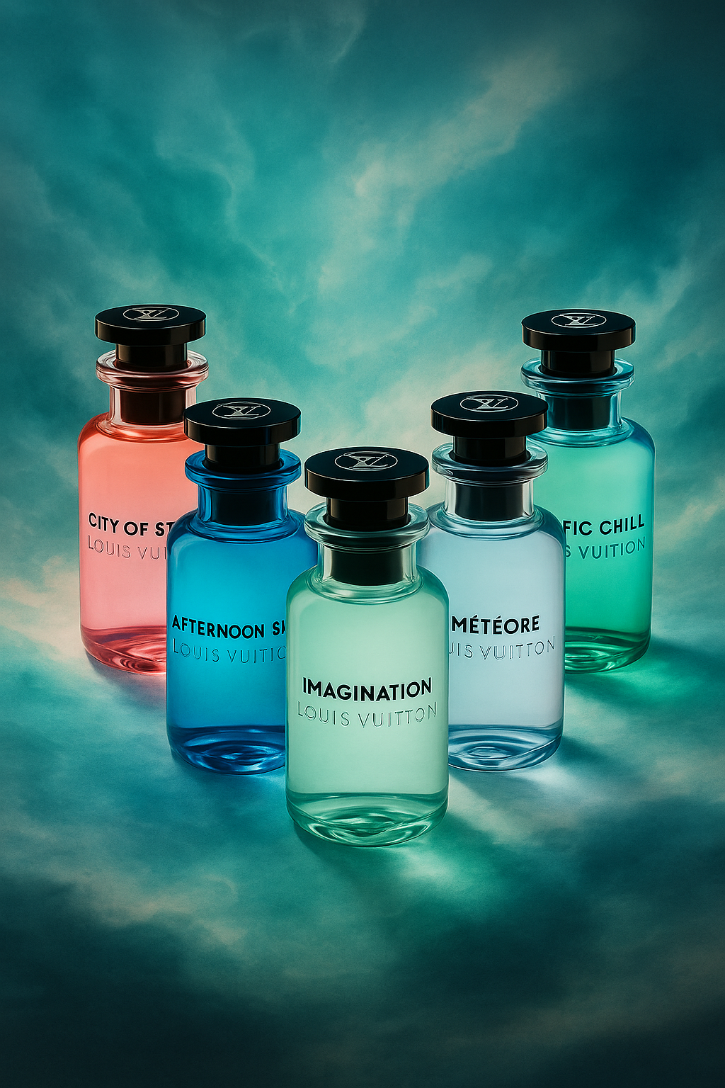 Louis Vuitton Imagination Sample fragrance bottle display – Try a decant from Scent Suave