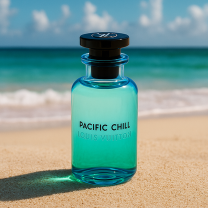 Louis Vuitton Pacific Chill Sample fragrance bottle display – Try a decant from Scent Suave