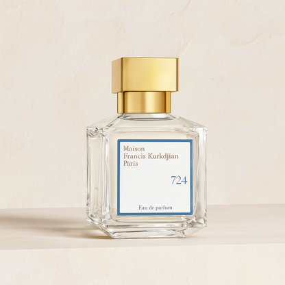 Maison Francis Kurkdjian 724 Eau de Parfum bottle on cream background