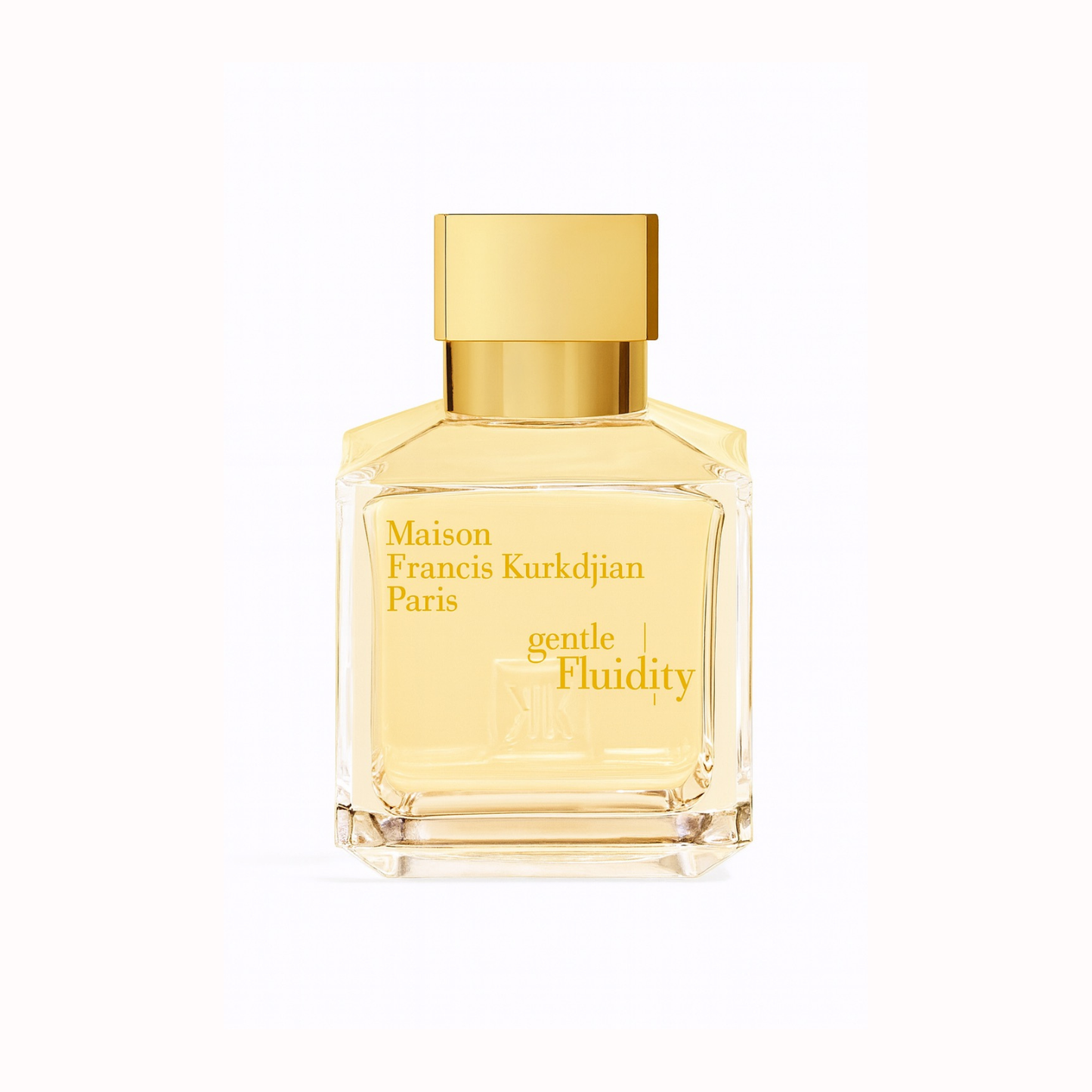Maison Francis Kurkdjian Gentle Fluidity Gold perfume bottle on a white background