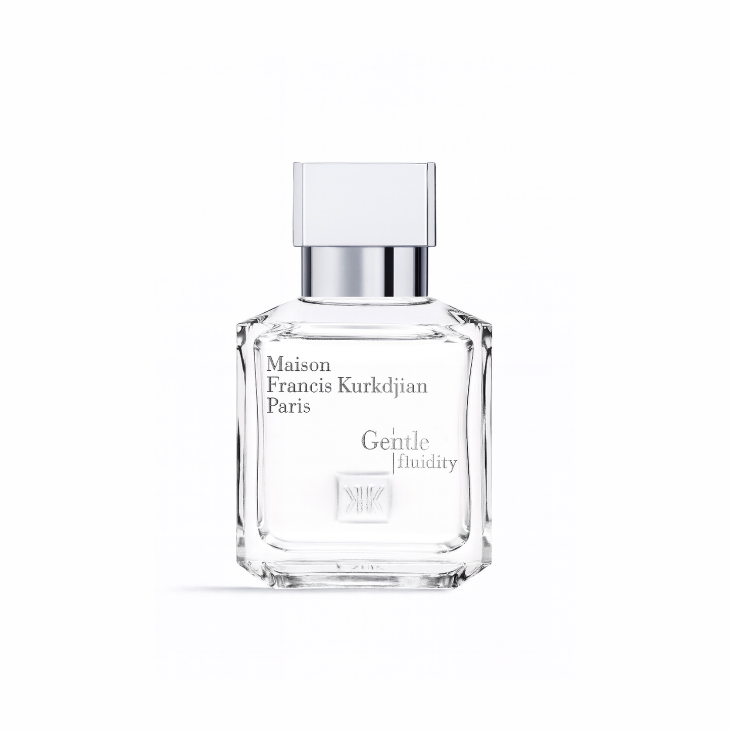 Maison Francis Kurkdjian Gentle Fluidity Silver bottle on a white background