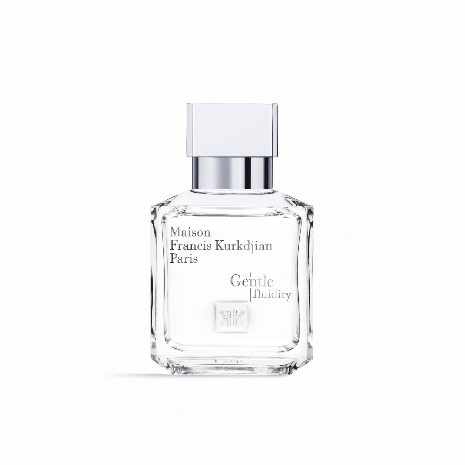 Maison Francis Kurkdjian Gentle Fluidity Silver bottle on a white background