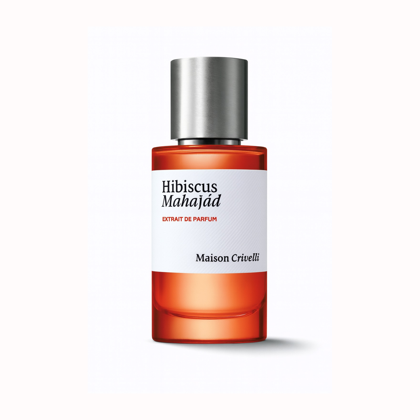 Maison Crivelli Hibiscus Mahajád Extrait de Parfum bottle on a white background.