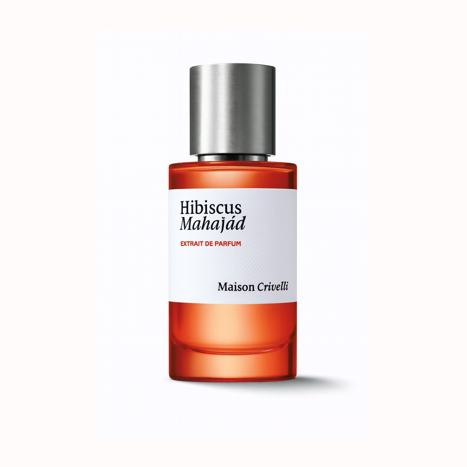 Maison Crivelli Hibiscus Mahajád Extrait de Parfum bottle on a white background.