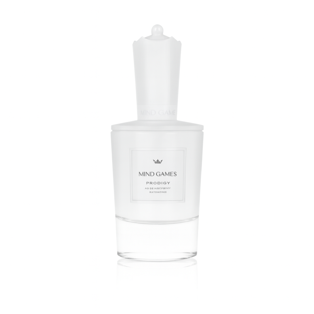 Mind Games Prodigy fragrance bottle on clean white background – sample size luxury niche perfume