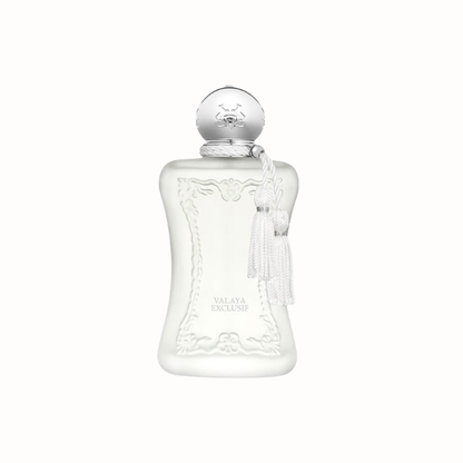 Buy Parfums de Marly Valaya Exclusif samples and travel sizes. Luxury floral woody fragrance available in 1ml, 3ml, 5ml, 10ml, and 30ml decants from Scent Suave