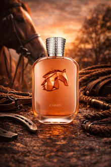 Parfums de Marly Carios niche fragrance men luxury cologne horse sunset warm woody amber scent scene
