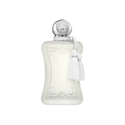 Parfums de Marly Valaya white bottle with tassel on plain white background