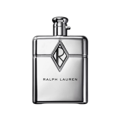 Ralph Lauren Ralph's Club New York fragrance bottle with chrome finish on white background