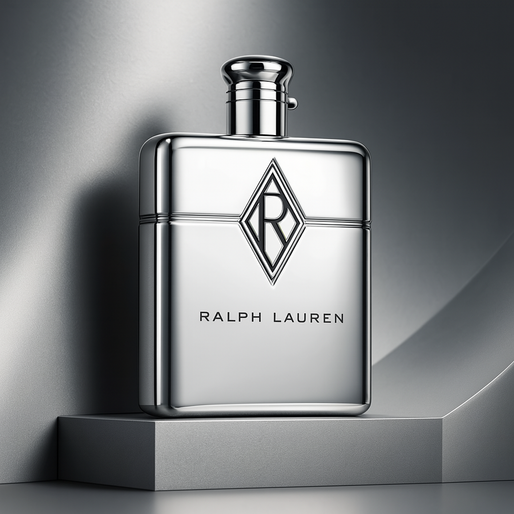 Ralph Lauren Ralph's Club New York Eau de Parfum bottle on a luxury silver-toned background