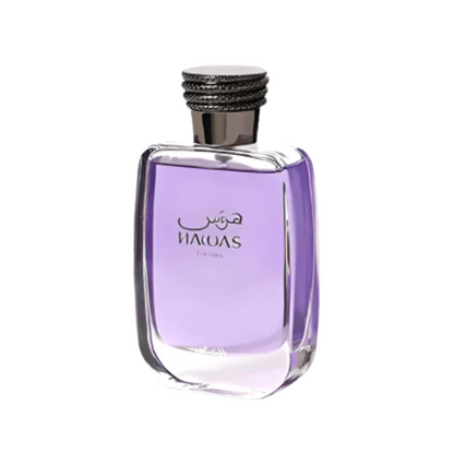 Rasasi Hawas Sample full bottle image on white background – Sample this fragrance at Scent Suave