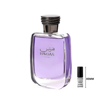 Rasasi Hawas Sample full bottle image on white background – Sample this fragrance at Scent Suave
