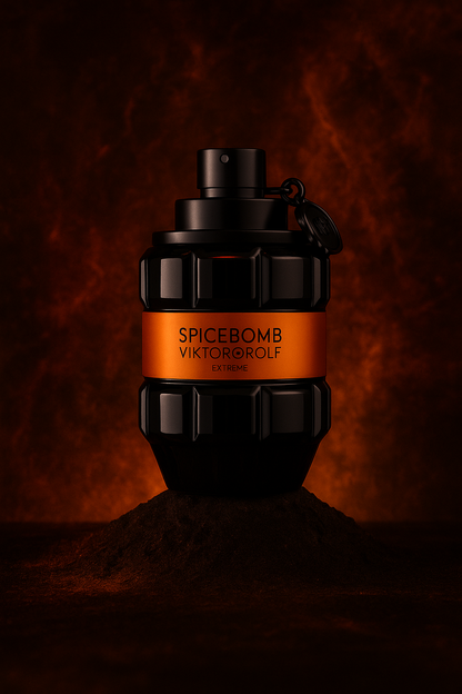 Spicebomb Extreme Sample fragrance bottle display – Try a decant from Scent Suave