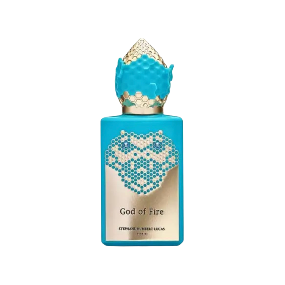 Stephane Humbert Lucas God of Fire Sample full bottle image on white background – Sample this fragrance at Scent Suave