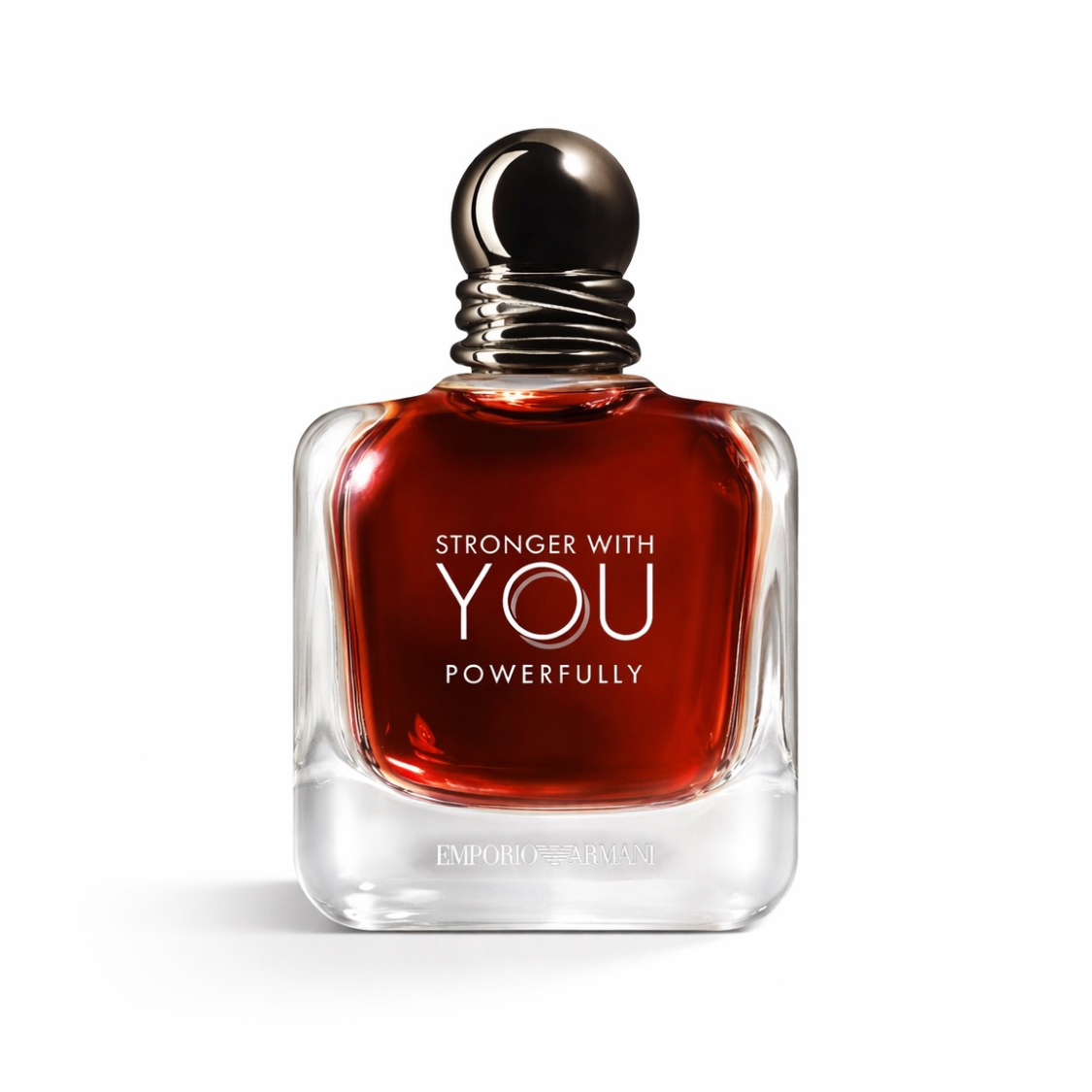 Emporio Armani Stronger With You Powerfully bottle front view on white background men fragrance