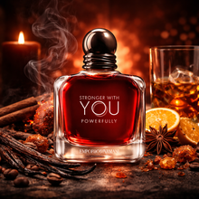 Emporio Armani Stronger With You Powerfully with vanilla chestnut amber and spice warm fragrance scene