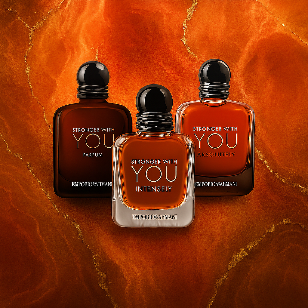 Stronger With You Trio Pack fragrance bottle display – Try a decant from Scent Suave