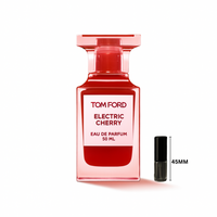 Tom Ford Electric Cherry 50ml Eau de Parfum bottle – cherry-scented luxury fragrance sample with clear red glass design