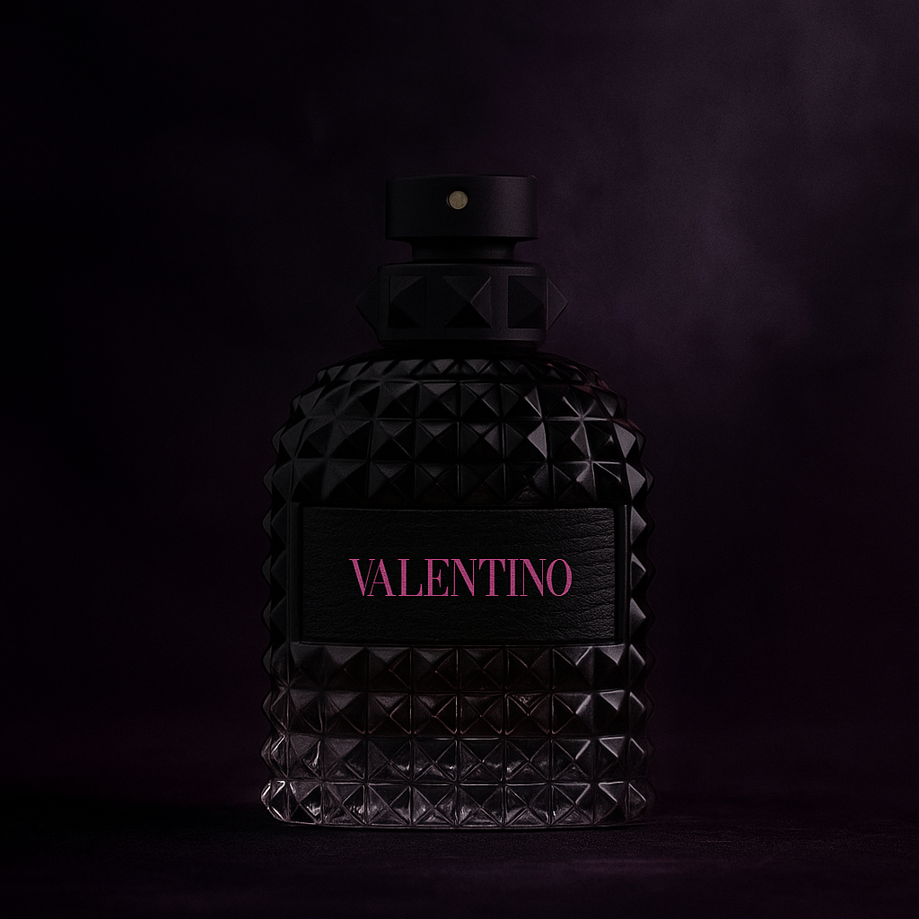 Valentino Uomo Born In Roma Eau de Toilette Sample fragrance bottle display – Try a decant from Scent Suave