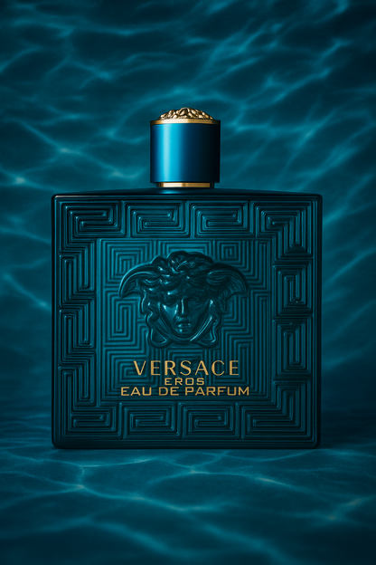 Versace Eros EDP Sample fragrance bottle display – Try a decant from Scent Suave